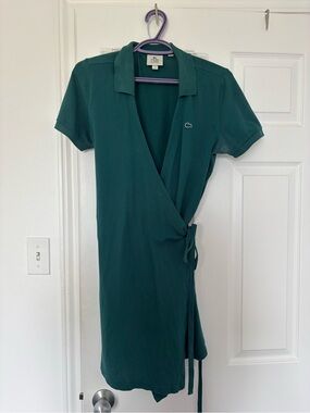 Lacoste teal wrap dress